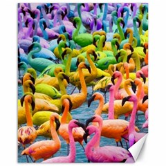 Rainbow Flamingos Canvas 16  X 20  by Sparkle