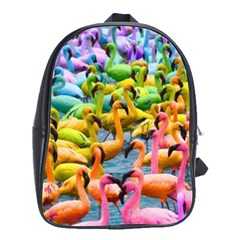 Rainbow Flamingos School Bag (large) by Sparkle