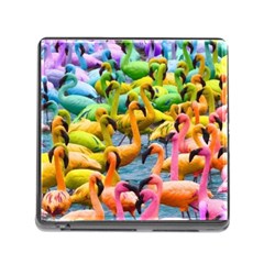 Rainbow Flamingos Memory Card Reader (square 5 Slot) by Sparkle