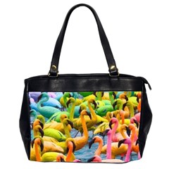 Rainbow Flamingos Oversize Office Handbag (2 Sides) by Sparkle