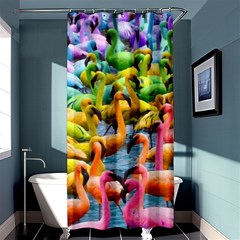 Rainbow Flamingos Shower Curtain 36  X 72  (stall)  by Sparkle