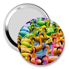 Rainbow Flamingos 3  Handbag Mirrors by Sparkle