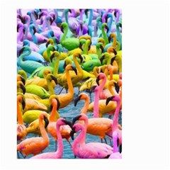 Rainbow Flamingos Large Garden Flag (two Sides) by Sparkle