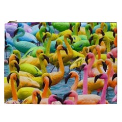 Rainbow Flamingos Cosmetic Bag (xxl) by Sparkle