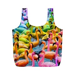 Rainbow Flamingos Full Print Recycle Bag (m) by Sparkle