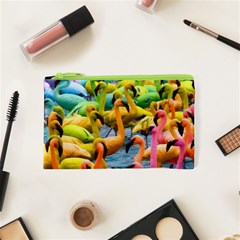 Rainbow Flamingos Cosmetic Bag (xs) by Sparkle