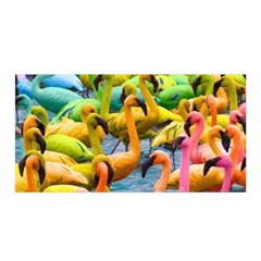 Rainbow Flamingos Satin Wrap by Sparkle