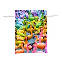 Rainbow Flamingos Lightweight Drawstring Pouch (m) by Sparkle