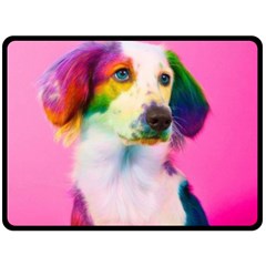 Rainbowdog Fleece Blanket (large)  by Sparkle