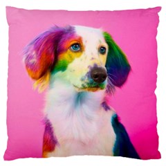 Rainbowdog Large Flano Cushion Case (two Sides) by Sparkle