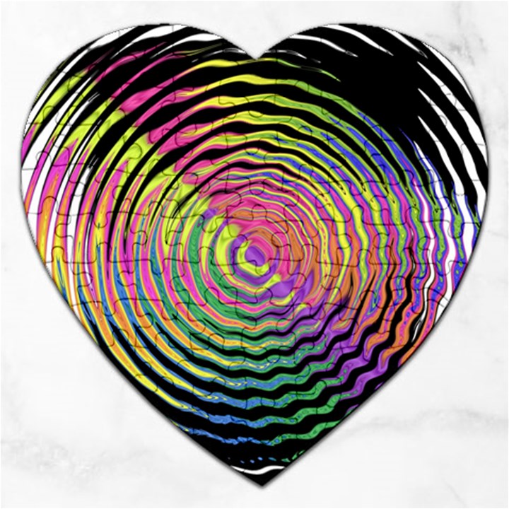 Rainbowwaves Jigsaw Puzzle (Heart)