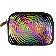 Rainbowwaves Digital Camera Leather Case by Sparkle