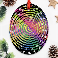 Rainbowwaves Oval Filigree Ornament (two Sides) by Sparkle