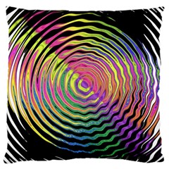 Rainbowwaves Large Cushion Case (one Side) by Sparkle