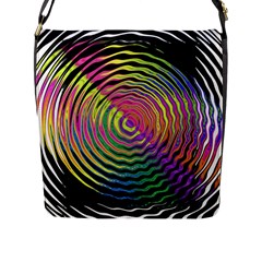 Rainbowwaves Flap Closure Messenger Bag (l) by Sparkle