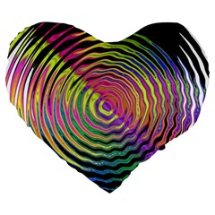 Rainbowwaves Large 19  Premium Heart Shape Cushions by Sparkle