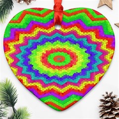 Masaic Colorflower Heart Ornament (two Sides) by Sparkle