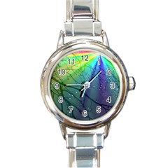 Rainbow Rain Round Italian Charm Watch by Sparkle