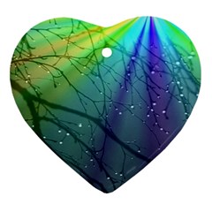 Rainbow Rain Ornament (heart) by Sparkle