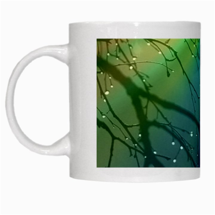 Rainbow Rain White Mugs