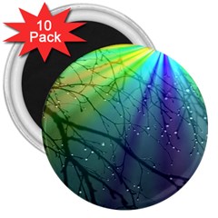 Rainbow Rain 3  Magnets (10 Pack)  by Sparkle