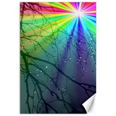 Rainbow Rain Canvas 12  X 18  by Sparkle