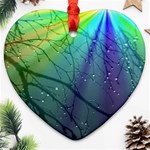 Rainbow Rain Heart Ornament (Two Sides) Front