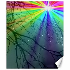 Rainbow Rain Canvas 20  X 24  by Sparkle