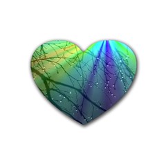 Rainbow Rain Heart Coaster (4 Pack)  by Sparkle