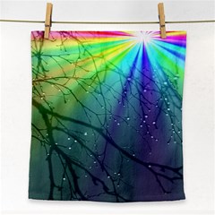 Rainbow Rain Face Towel by Sparkle