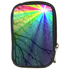 Rainbow Rain Compact Camera Leather Case by Sparkle