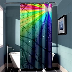 Rainbow Rain Shower Curtain 36  X 72  (stall)  by Sparkle