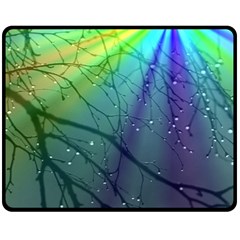 Rainbow Rain Fleece Blanket (medium)  by Sparkle