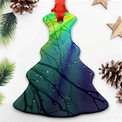 Rainbow Rain Christmas Tree Ornament (two Sides) by Sparkle