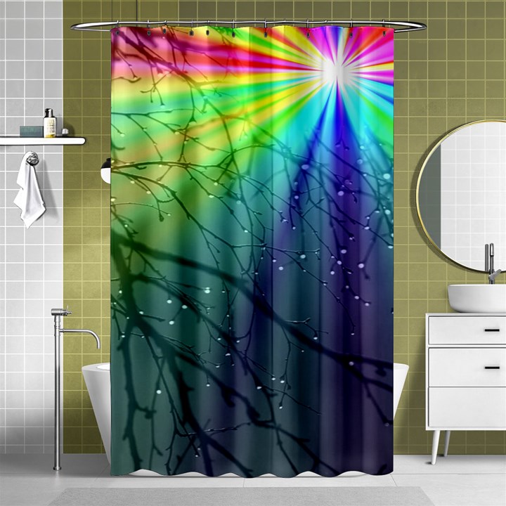 Rainbow Rain Shower Curtain 48  x 72  (Small) 