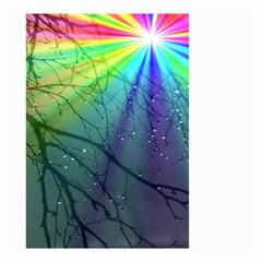 Rainbow Rain Small Garden Flag (two Sides) by Sparkle