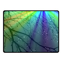 Rainbow Rain Double Sided Fleece Blanket (small)  by Sparkle