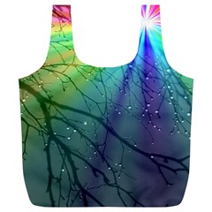 Rainbow Rain Full Print Recycle Bag (xl) by Sparkle