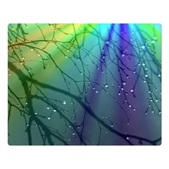 Rainbow Rain Double Sided Flano Blanket (large)  by Sparkle