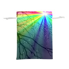 Rainbow Rain Lightweight Drawstring Pouch (m) by Sparkle