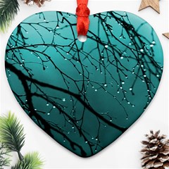 Raindrops Heart Ornament (two Sides) by Sparkle