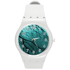 Raindrops Round Plastic Sport Watch (m) by Sparkle