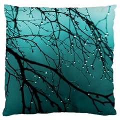 Raindrops Large Flano Cushion Case (two Sides) by Sparkle