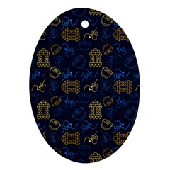 Tribal Festive Folk Pattern Ornament (oval)