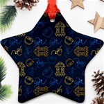 Tribal Festive Folk Pattern Star Ornament (Two Sides) Back