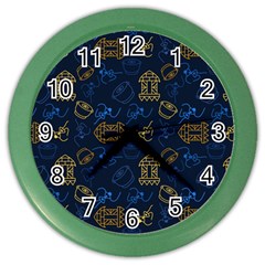 Tribal Festive Folk Pattern Color Wall Clock by tmsartbazaar