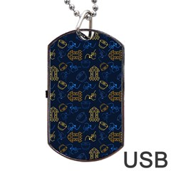 Tribal Festive Folk Pattern Dog Tag Usb Flash (two Sides) by tmsartbazaar