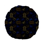 Tribal Festive Folk Pattern Standard 15  Premium Flano Round Cushions Back