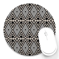 Abstract Boho Style Geometric Round Mousepads by tmsartbazaar