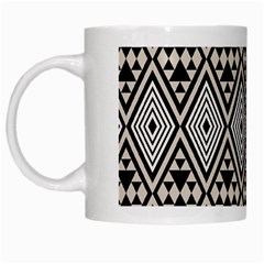 Abstract Boho Style Geometric White Mugs by tmsartbazaar